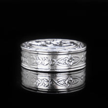 Load image into Gallery viewer, Solid Silver German Pill Box with Embossed Cherub Lid - 19th Century - Artisan Antiques

