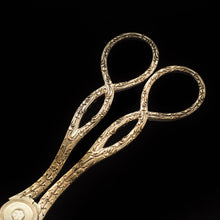 Load image into Gallery viewer, A Victorian Solid Silver Gilt Pair of Grape Scissors - John Gilbert 1864 - Artisan Antiques
