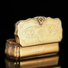 Load image into Gallery viewer, Fully Silver Gilt Table Snuff Box - Austrian 19th Century - Artisan Antiques
