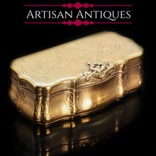 Load image into Gallery viewer, Fully Silver Gilt Table Snuff Box - Austrian 19th Century - Artisan Antiques
