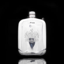 Load image into Gallery viewer, Victorian Solid Silver Hip Flask with Chain Linked Cap - Robert Thornton 1885 - Artisan Antiques
