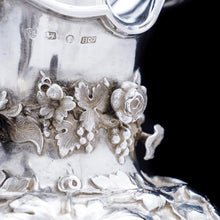 Load image into Gallery viewer, Magnificent Solid Silver Wine Ewer/Jug with Embossed Grape Vines - Henry Wilkinson &amp; Co, 1845 - Artisan Antiques
