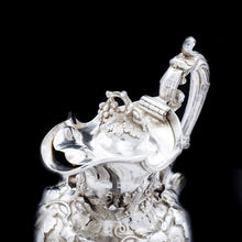 Load image into Gallery viewer, Magnificent Solid Silver Wine Ewer/Jug with Embossed Grape Vines - Henry Wilkinson &amp; Co, 1845 - Artisan Antiques
