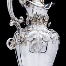 Load image into Gallery viewer, Magnificent Solid Silver Wine Ewer/Jug with Embossed Grape Vines - Henry Wilkinson &amp; Co, 1845 - Artisan Antiques
