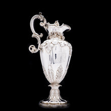 Load image into Gallery viewer, Magnificent Solid Silver Wine Ewer/Jug with Embossed Grape Vines - Henry Wilkinson &amp; Co, 1845 - Artisan Antiques
