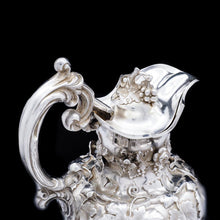 Load image into Gallery viewer, Magnificent Solid Silver Wine Ewer/Jug with Embossed Grape Vines - Henry Wilkinson &amp; Co, 1845 - Artisan Antiques
