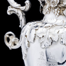 Load image into Gallery viewer, Magnificent Solid Silver Wine Ewer/Jug with Embossed Grape Vines - Henry Wilkinson &amp; Co, 1845 - Artisan Antiques
