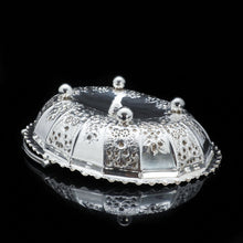 Load image into Gallery viewer, A Victorian Solid Silver Basket with Floral Chasing - William Morton &amp; Sons 1898 - Artisan Antiques
