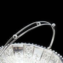 Load image into Gallery viewer, A Victorian Solid Silver Basket with Floral Chasing - William Morton &amp; Sons 1898 - Artisan Antiques
