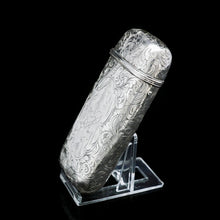 Load image into Gallery viewer, A Victorian Solid Silver Cheroot/Cigar Case with a Hand-Engraved Hunting Scene - Alfred Taylor 1853 - Artisan Antiques
