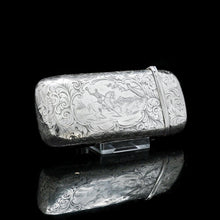 Load image into Gallery viewer, A Victorian Solid Silver Cheroot/Cigar Case with a Hand-Engraved Hunting Scene - Alfred Taylor 1853 - Artisan Antiques
