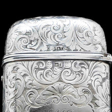 Load image into Gallery viewer, A Victorian Solid Silver Cheroot/Cigar Case with a Hand-Engraved Hunting Scene - Alfred Taylor 1853 - Artisan Antiques
