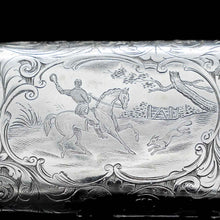 Load image into Gallery viewer, A Victorian Solid Silver Cheroot/Cigar Case with a Hand-Engraved Hunting Scene - Alfred Taylor 1853 - Artisan Antiques

