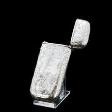 Load image into Gallery viewer, A Victorian Solid Silver Cheroot/Cigar Case with a Hand-Engraved Hunting Scene - Alfred Taylor 1853 - Artisan Antiques
