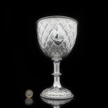 Load image into Gallery viewer, A Large Victorian Solid Silver Wine Goblet/Cup/Trophy with Abercorn Motif - Richard Sibley 1869 - Artisan Antiques
