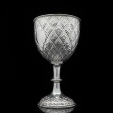 Load image into Gallery viewer, A Large Victorian Solid Silver Wine Goblet/Cup/Trophy with Abercorn Motif - Richard Sibley 1869 - Artisan Antiques
