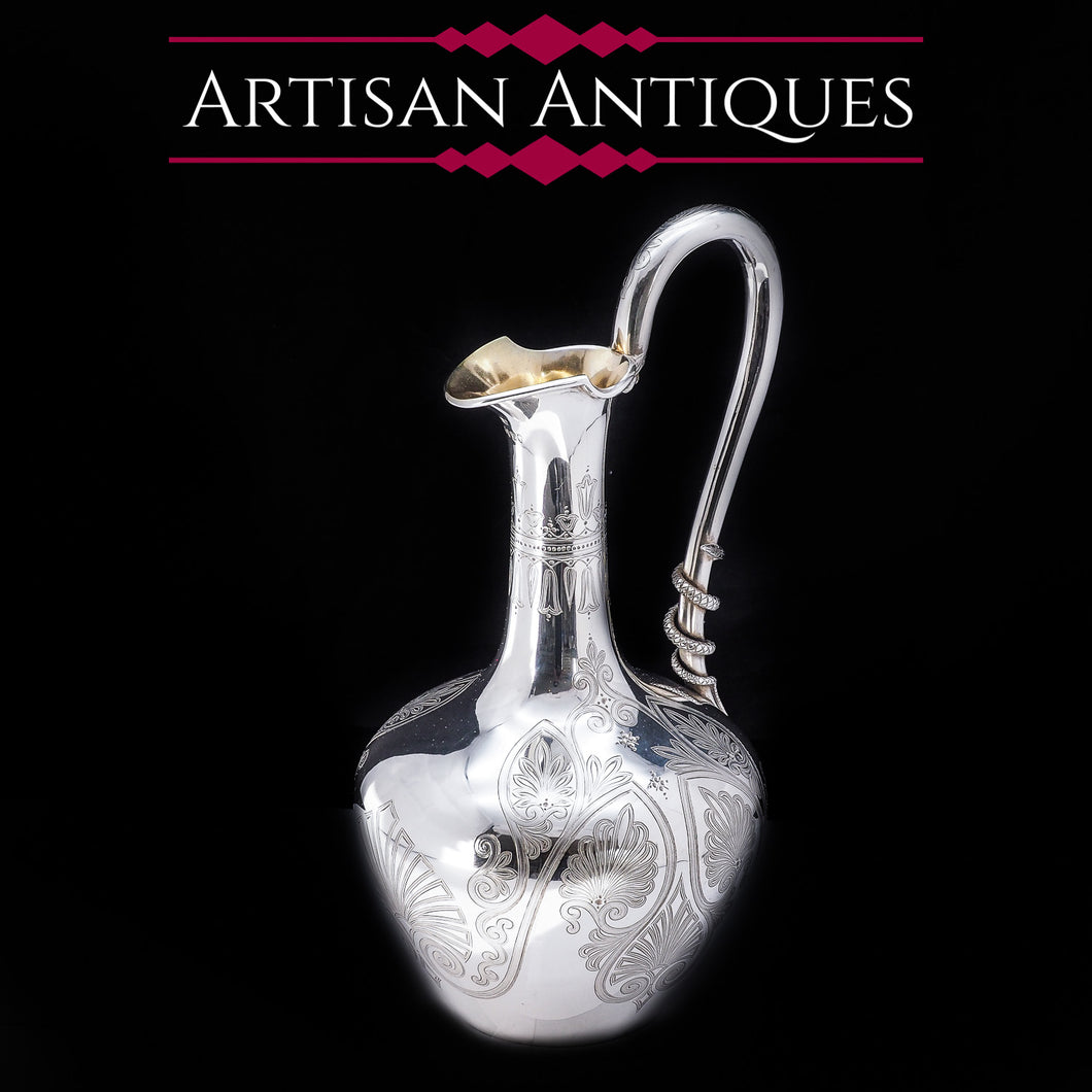 Rare Victorian Solid Silver Ewer/Jug 