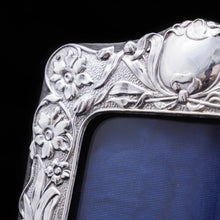 Load image into Gallery viewer, An Antique Solid Silver Photo Frame with Floral Motifs - Joseph Gloster 1902 - Artisan Antiques
