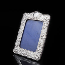 Load image into Gallery viewer, An Antique Solid Silver Photo Frame with Floral Motifs - Joseph Gloster 1902 - Artisan Antiques
