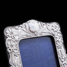 Load image into Gallery viewer, An Antique Solid Silver Photo Frame with Floral Motifs - Joseph Gloster 1902 - Artisan Antiques
