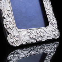 Load image into Gallery viewer, An Antique Solid Silver Photo Frame with Floral Motifs - Joseph Gloster 1902 - Artisan Antiques
