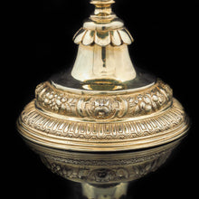 Load image into Gallery viewer, A Solid Silver Gilt Tazza With Chased Motifs - Lambert &amp; Co 1907 - Artisan Antiques
