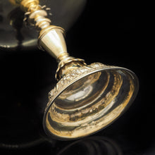 Load image into Gallery viewer, A Solid Silver Gilt Tazza With Chased Motifs - Lambert &amp; Co 1907 - Artisan Antiques
