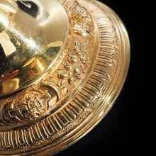 Load image into Gallery viewer, A Solid Silver Gilt Tazza With Chased Motifs - Lambert &amp; Co 1907 - Artisan Antiques

