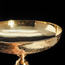 Load image into Gallery viewer, A Solid Silver Gilt Tazza With Chased Motifs - Lambert &amp; Co 1907 - Artisan Antiques
