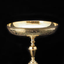 Load image into Gallery viewer, A Solid Silver Gilt Tazza With Chased Motifs - Lambert &amp; Co 1907 - Artisan Antiques
