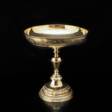 Load image into Gallery viewer, A Solid Silver Gilt Tazza With Chased Motifs - Lambert &amp; Co 1907 - Artisan Antiques
