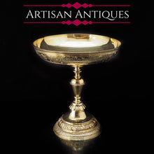 Load image into Gallery viewer, A Solid Silver Gilt Tazza With Chased Motifs - Lambert &amp; Co 1907 - Artisan Antiques
