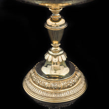 Load image into Gallery viewer, A Solid Silver Gilt Tazza With Chased Motifs - Lambert &amp; Co 1907 - Artisan Antiques
