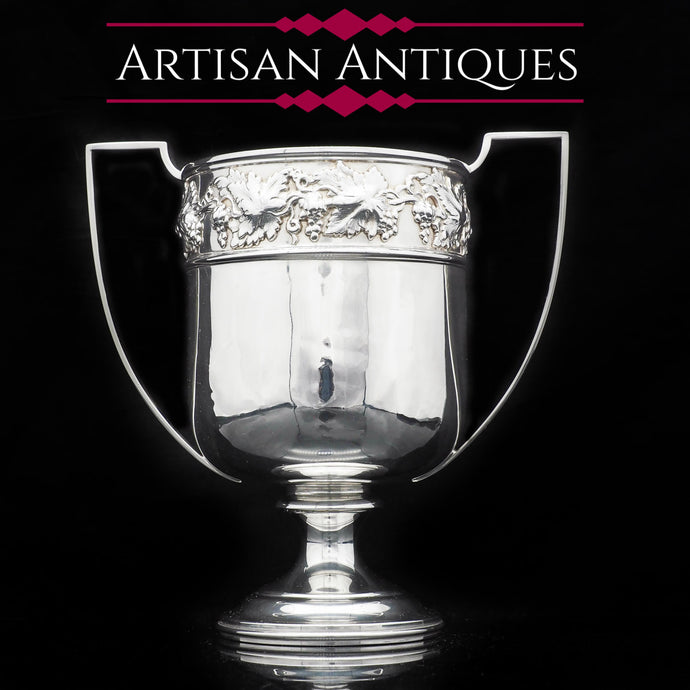 A Superb Antique Solid Silver Two-Handled Cup/Trophy with Grape Vines - Martin Hall & Co 1908 - Artisan Antiques