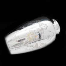 Load image into Gallery viewer, Antique Silver Japanese Hand Engraved Vase - Meiji Era c.1890 - Artisan Antiques
