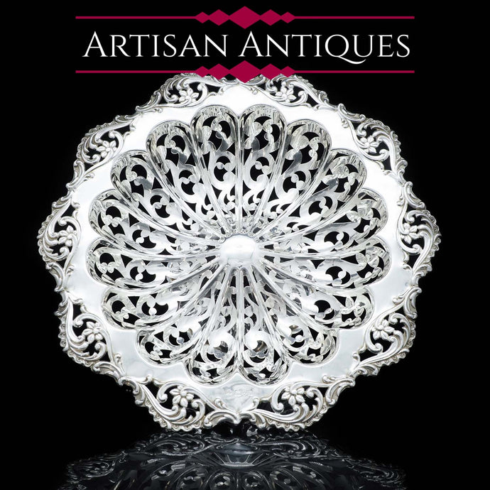An Antique Solid Silver Pierced Tazza/Bowl Edwardian - Colen Hewer Cheshire 1906 - Artisan Antiques