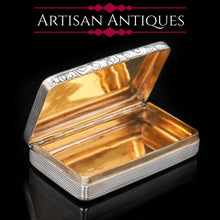 Load image into Gallery viewer, Georgian Engine Turned Solid Silver Snuff Box - Edward Smith 1835 - Artisan Antiques
