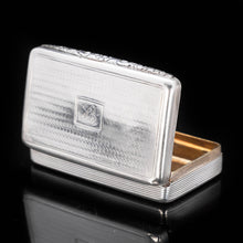 Load image into Gallery viewer, Georgian Engine Turned Solid Silver Snuff Box - Edward Smith 1835 - Artisan Antiques
