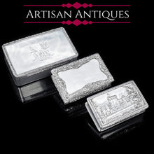 Load image into Gallery viewer, A Thick Solid Silver Table Snuff Box Georgian - Edward Edwards 1833 - Artisan Antiques
