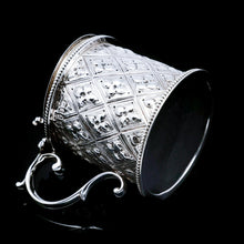 Load image into Gallery viewer, Antique Victorian Solid Silver Mustard/Condiment Pot with Abercorn Design - Alexander Macrae 1866 - Artisan Antiques
