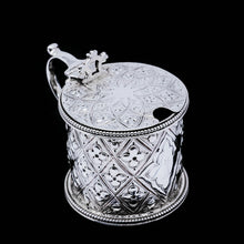 Load image into Gallery viewer, Antique Victorian Solid Silver Mustard/Condiment Pot with Abercorn Design - Alexander Macrae 1866 - Artisan Antiques
