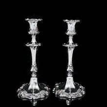 Load image into Gallery viewer, Antique Pair of Solid Silver Victorian Candlesticks - Henry Wilkinson &amp; Co 1848 - Artisan Antiques
