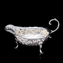 Load image into Gallery viewer, Antique Victorian Solid Silver Chased Sauce Boat - Horace Woodward &amp; Co Ltd 1897 - Artisan Antiques
