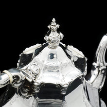 Load image into Gallery viewer, A Victorian Solid Silver Teapot with Engraved Panels - John &amp; George Angell 1846 - Artisan Antiques
