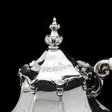 Load image into Gallery viewer, A Victorian Solid Silver Teapot with Engraved Panels - John &amp; George Angell 1846 - Artisan Antiques
