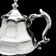 Load image into Gallery viewer, A Victorian Solid Silver Teapot with Engraved Panels - John &amp; George Angell 1846 - Artisan Antiques
