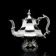 Load image into Gallery viewer, A Victorian Solid Silver Teapot with Engraved Panels - John &amp; George Angell 1846 - Artisan Antiques

