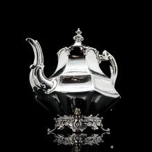 Load image into Gallery viewer, A Victorian Solid Silver Teapot with Engraved Panels - John &amp; George Angell 1846 - Artisan Antiques
