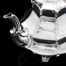 Load image into Gallery viewer, A Victorian Solid Silver Teapot with Engraved Panels - John &amp; George Angell 1846 - Artisan Antiques
