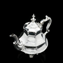 Load image into Gallery viewer, A Victorian Solid Silver Teapot with Engraved Panels - John &amp; George Angell 1846 - Artisan Antiques
